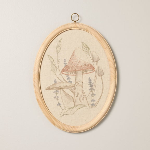 17"x13" Embroidered Oval Framed Wall Art