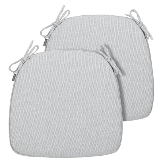 17"x16"x2" U-Shape Chair Cushions with Ties 2 Count, Outdoor Indoor Waterproof All Weather Seat Pads Decoration for Patio Garden Dining Office - Light Gray
