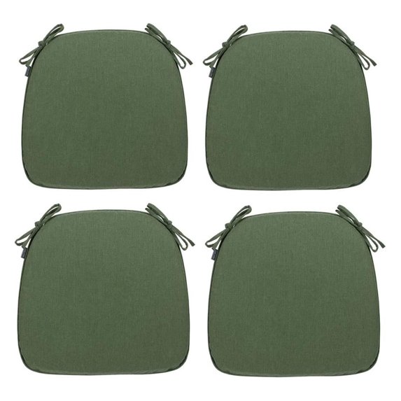 17"x16"x2" U-Shape Chair Cushions with Ties 4 Count, Outdoor Indoor Waterproof All Weather Seat Pads Decoration for Patio Garden Dining Office - Green