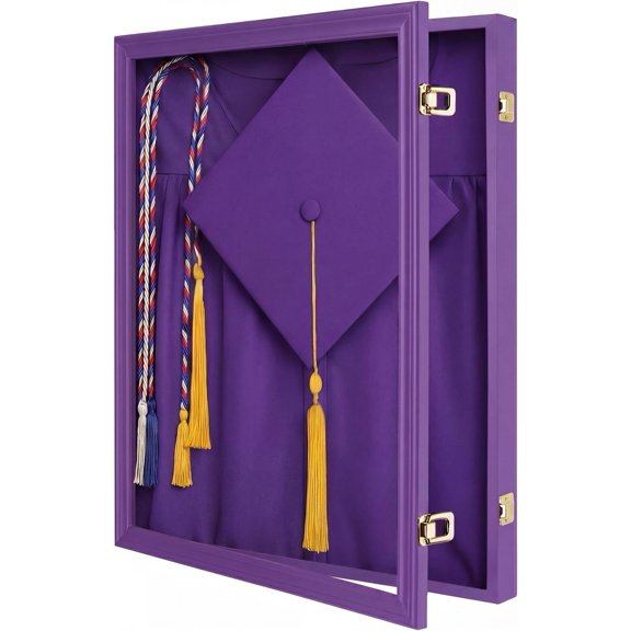 17"x23" Graduation Shadow Box Frame Large Display Case with Stick Pins Hardware Graduation Gown Display Memory Shadow Box for Cap Gown Diploma Stole Cords ()