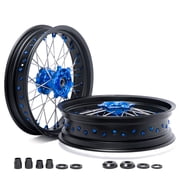 17"x3.5/4.25 Supermoto Spoked Wheels Set For Yamaha YZ125 YZ250 1999 2000 2001 2002 2003 2004 2005 2006 2007 2008 2009 2010 2011 2012 2013 2014 2015 2016 2017 2018 2019 2020 2021 2022 2023 2024 2025