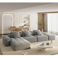 thumbnail image 1 of 170.08" Oversized Modular L Shaped Sectional Couch, Comfy Sparkling Chenille Deep Seat Sofa with Ottoman, Modern DIY Combination Tufted Sofa Couches for Living Room, No Assembly Required Gray, 1 of 11