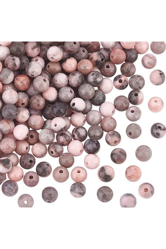170~186pcs 4mm Natural Pink Zebra Stone Beads Striped Jade Beads Round Loose Gemstone Beads 2 Strand Energy Stone for Bracelet Necklace Jewelry Making DIY