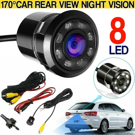 170° CMOS Car Rear View Backup 8 LED Camera Reverse Night Vision Waterproof