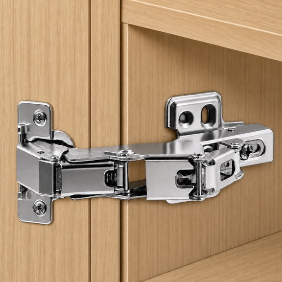 170 Degree Cabinet Hinges - 2 Pack Full Overlay Hydraulic Soft-Close Concealed Hinges for Frameless Cabinets, Lazy Susans, Corner & Folding Doors
