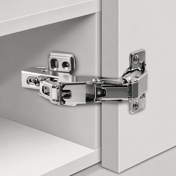 170 Degree Cabinet Hinges - 2 Pack Full Overlay Hydraulic Soft-Close Concealed Hinges for Frameless Cabinets, Lazy Susans, Corner & Folding Doors