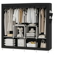 170 Design Portable Closet Wardrobe with 6 Storage shelves 4 hanging 4