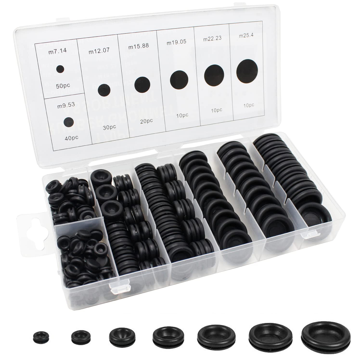 170 PCS Rubber Grommet Firewall Hole Plug Set Electrical Wire Gasket