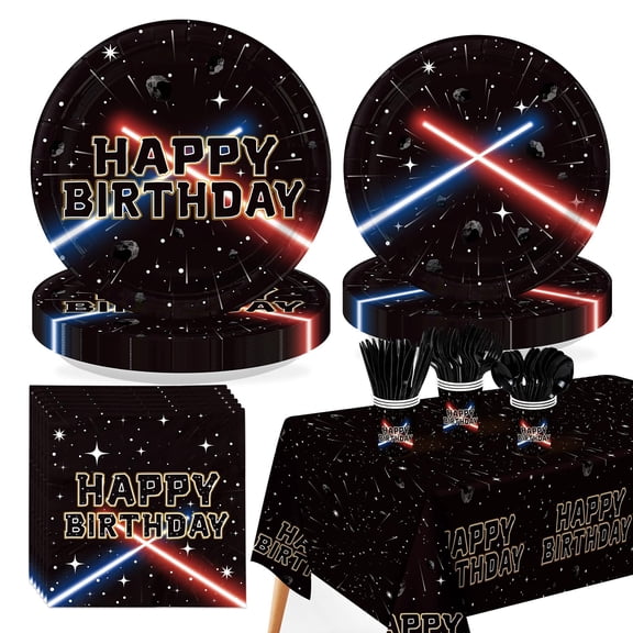 170 Pcs Space Birthday Galaxy Party Supplies for Men Boys, Serves 24 VT4