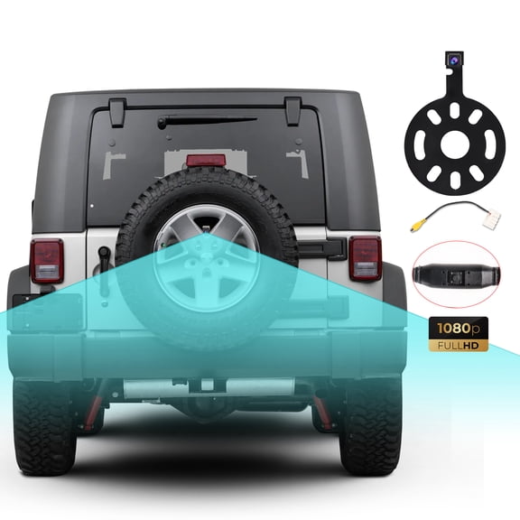 170 Spare Tire Mount Backup Camera for Jeep Wrangler JK 2007-2017, HD 1080P Night Vision Rearview Camera IP68 Waterproof Wide Angle