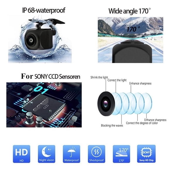 170 Wide Viewing Angle Reverse Backup Parking Camera NTSC/PAL For Hyundai IX35