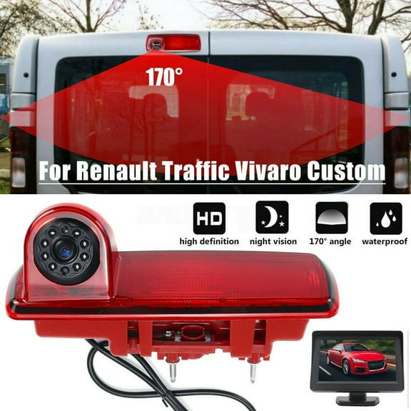 170 degree Backup RearView Camera Brake Light & 4.3Inch Monitor for Trafic Vaxhall Vivara Custom 2014