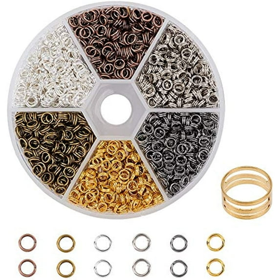 1700 Pcs Iron Split Rings Double Loop Jump Ring Diameter 4mm Wire 21-Gauge 6 Colors for Jewelry Findings