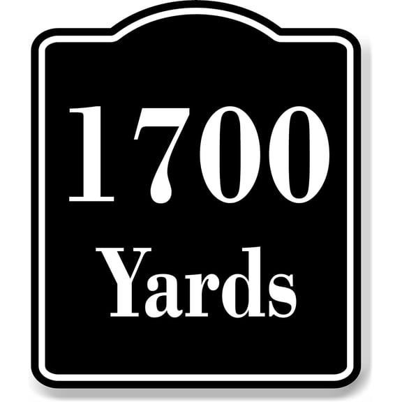 1700 Yards Distance Marker Running Race Marathon BLACK Aluminum Composite Sign, 15"x18"