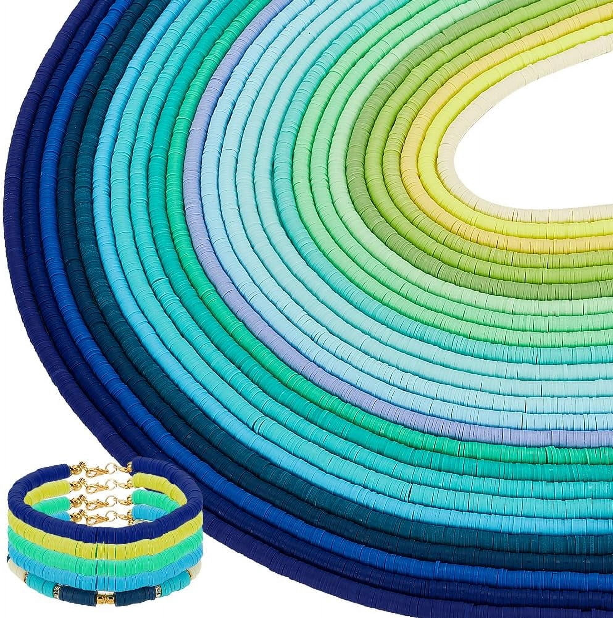 17000pcs 25 Colors Polymer Clay Beads 6mm Heishi Clay Beads Flat Round Beads Vinyl Disc Beads Spacer Beads for Jewelry Making Bracelet Necklace Earrings Crafts Summer Surfer 2mm HoleMixed Color