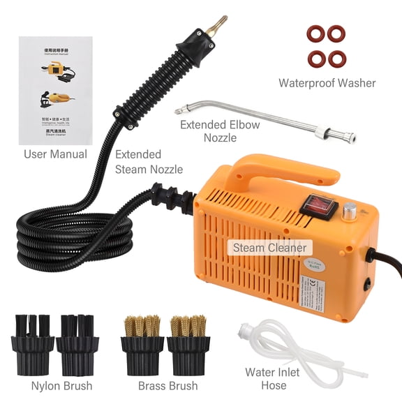 1700W Portable Steam Cleaner High Pressurized Handheld Self-control Steam Cleaning Machine With Extension Tube Brush Heads for Kitchen Bathroom Car