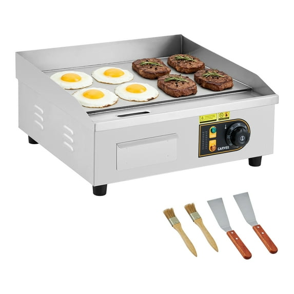 1700W Stainless Steel Flat Top Grill with Adjustable Temperature Control, 18 Inch Griddle for Indoor Cooking