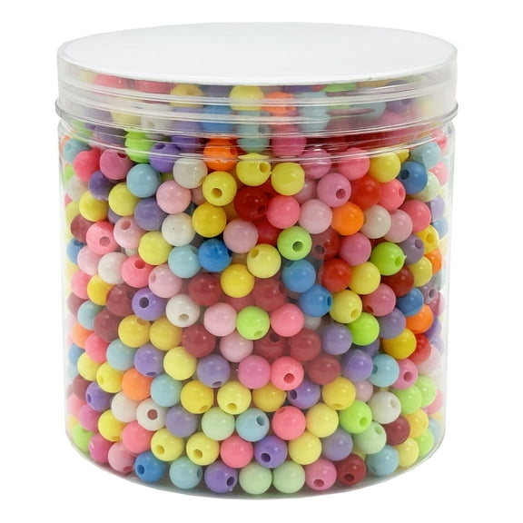 1700pcs 8mm Acrylic Round Beads, Multicolor Spacer Beads for DIY Jewelry Making, Bracelet, Necklace, Earrings, Crafts