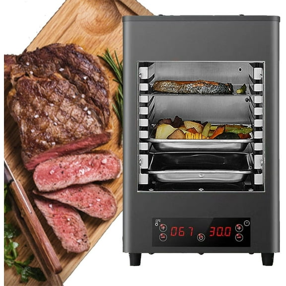 1700w Commercial Broiler | Electric Cheese Melter Toaster - 8 Layer Grill | Digital Display Panel - 30 Min Timing & 100-800 Temperature Adjustment,Countertop Electric Steak Oven,Grey