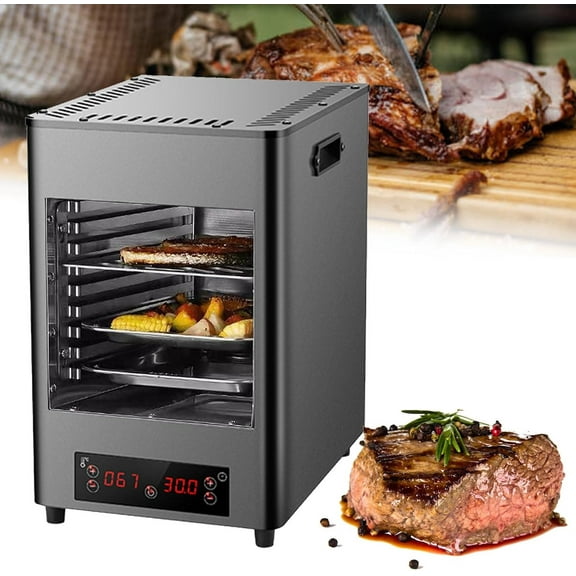 1700w Indoor Electric Steak Broiler,8-Layer Portable Countertop Oven with 30min Timing & 8 Gears 100-800 Temperature Adjustment,Stainless Steel Meat Seafood Veggies Grill