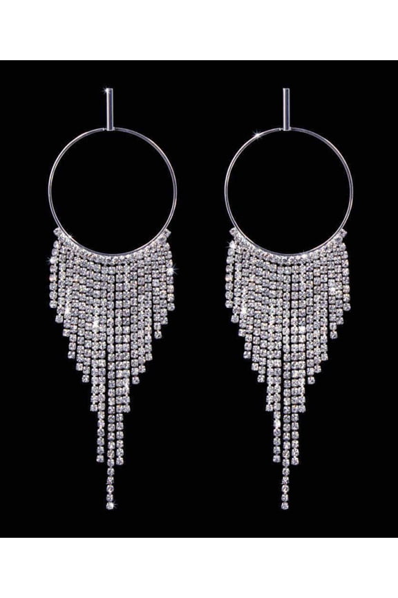 #17012 - Fringe Hoop Earrings - 5"