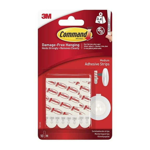 17021UKN Command Medium Adhesive Replacement Strips 3.4kg 10pk
