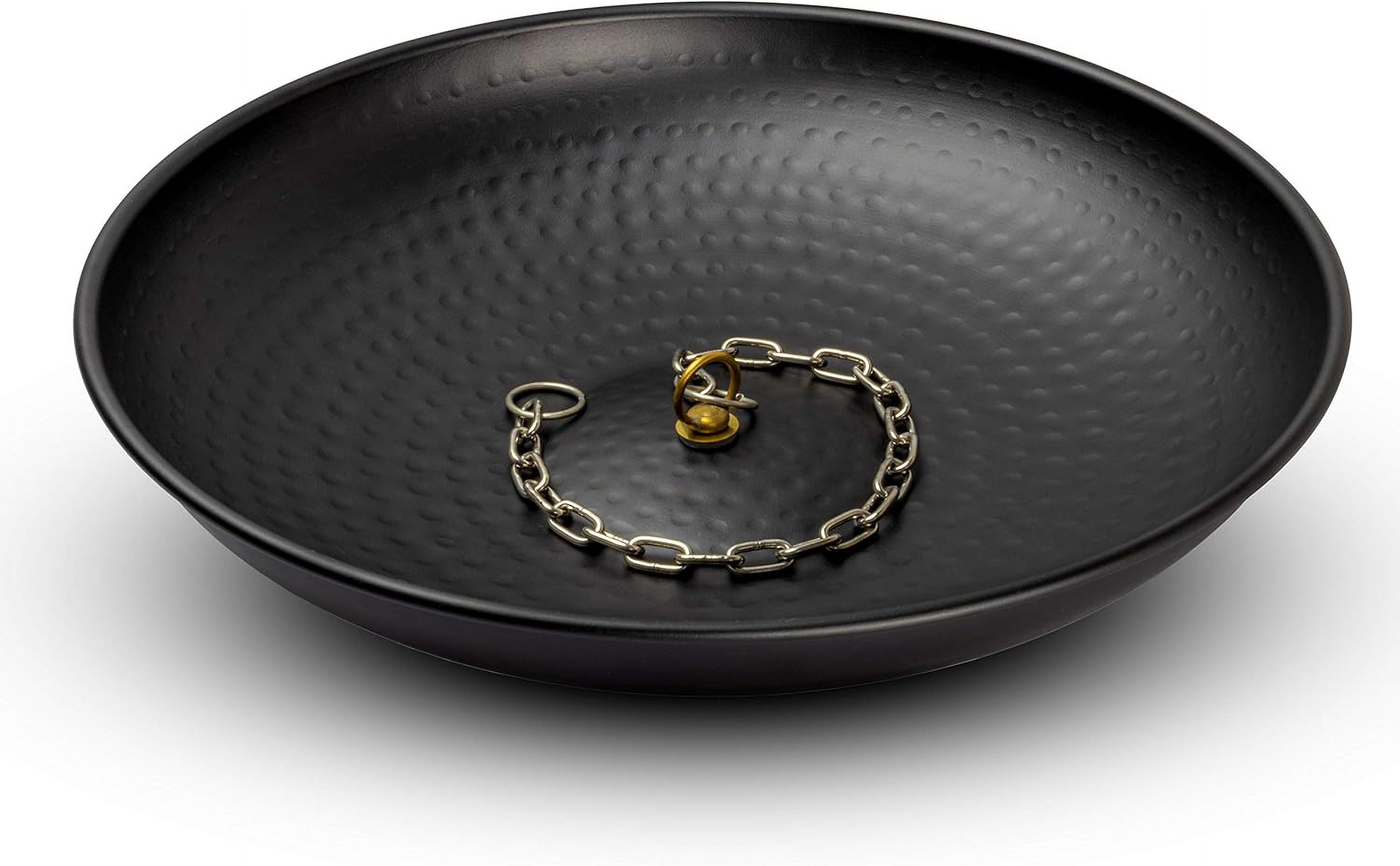 Arlmont & Co. Marrgon 11" Copper Anchoring Basin - Hammered Metal Bowl For Rain Chain Downspouts