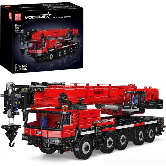 17074 Mobile Construction Crane Toy Set, APP/Remote Control Mobile Crane Building Block with Motors, Collectable Engineering Truck Model Toys(3218PCS)