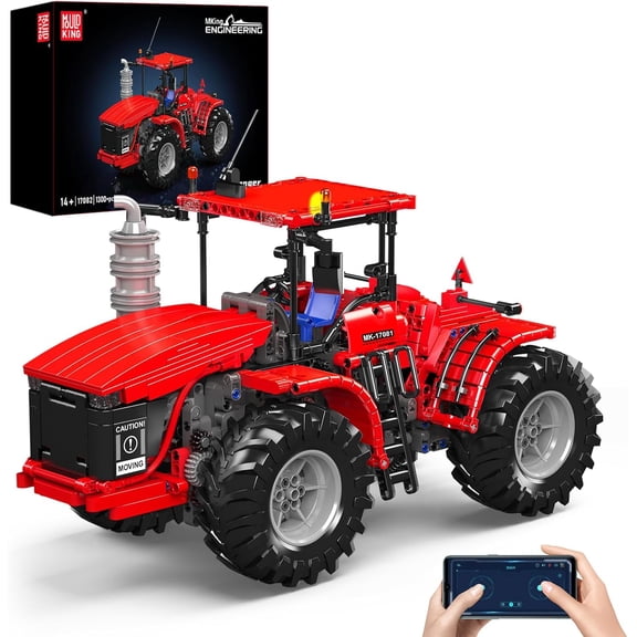 17082 Tractor Building Blocks Set, RC High-Tech Tractor Toy, Realistic Engineering Toy with Motorized Functions,(1300 PCS)