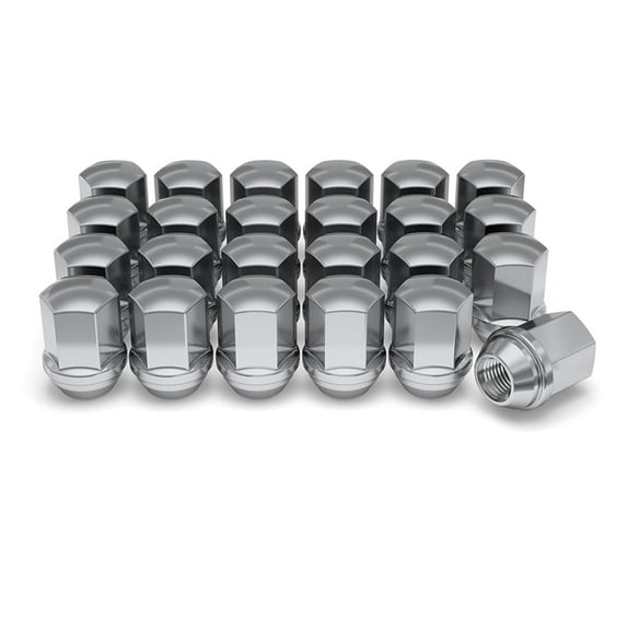 1709D-24AM Solid Piece Chrome M14x1.50 Duplex Bulge Lug Nut for Select ///Ram, 24 Pack