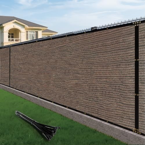 170GSM 6x50ft Brown Fence Privacy Screen Heavy Duty Privacy Fence Cover for Outdoor Home Decoration Garden Wall Backyard$$Garden &