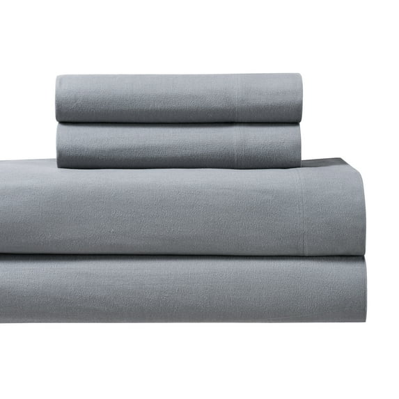 170GSM Heavyweight 100% Cotton Flannel Pair of King Pillowcases Ultra Soft & Warm -Gray
