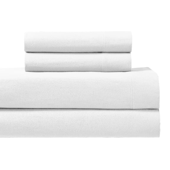 170GSM Heavyweight 100% Cotton Twin Extra Long (Twin-XL) Flannel Sheets Ultra Soft & Warm -White
