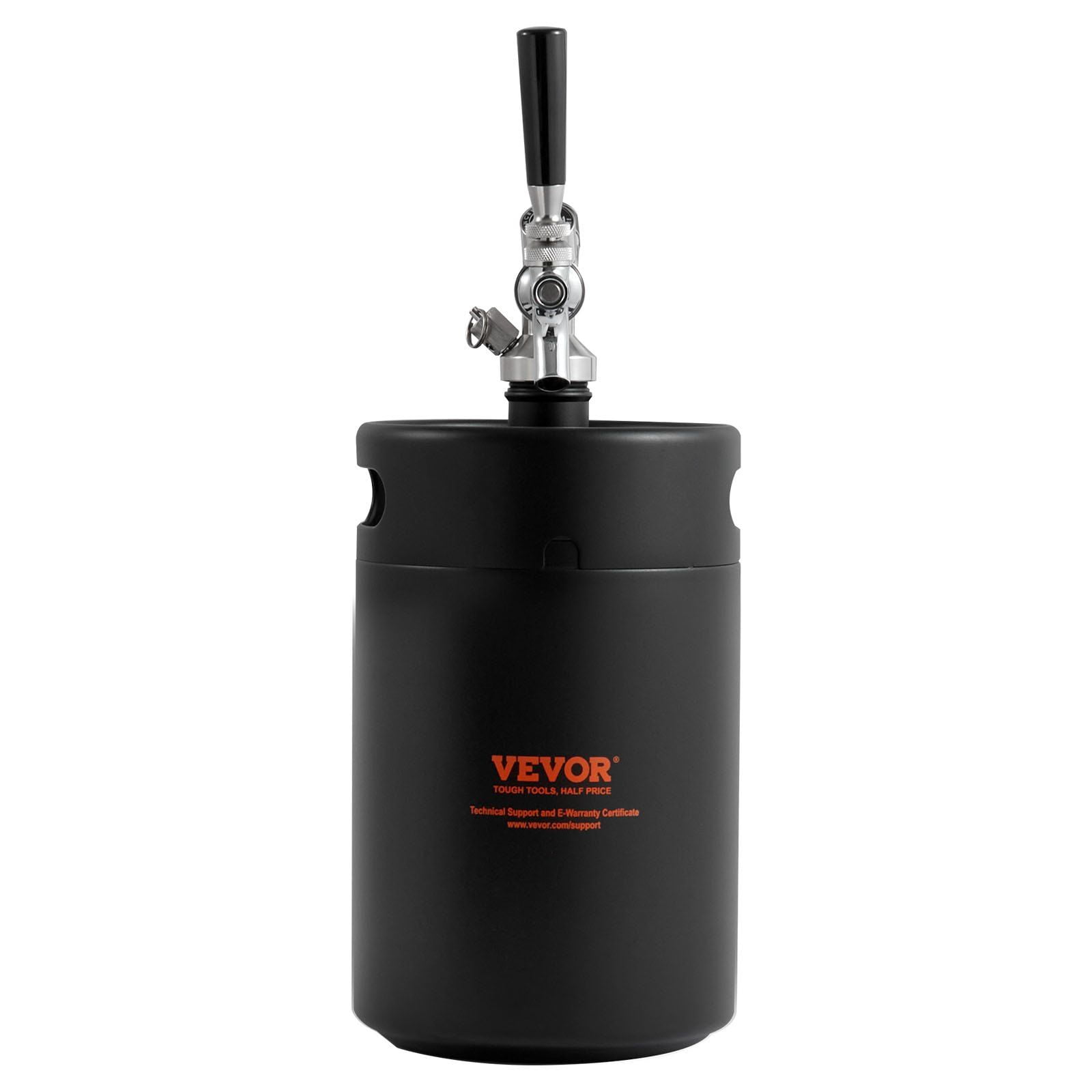 170Oz (5L) Stainless Steel Beer Growler Keg with CO2 Regulator, Pressure Gauge & Tap - Leak-Proof Homebrew Mini Keg for Draft Beer, Craft Beer (304 Steel)