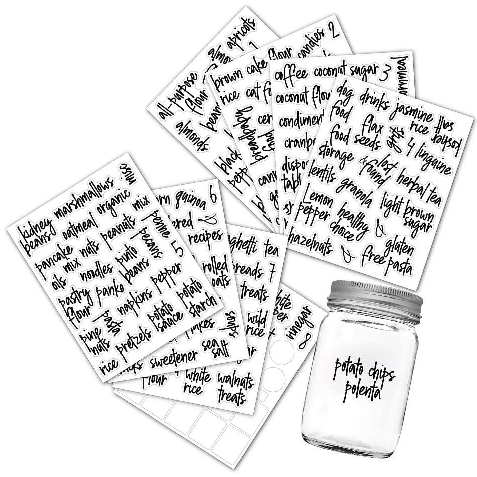 Transparent Label Sticker Kitchen 170PCS Pantry Label Printed Home Containers Jars Bottles Tags ...
