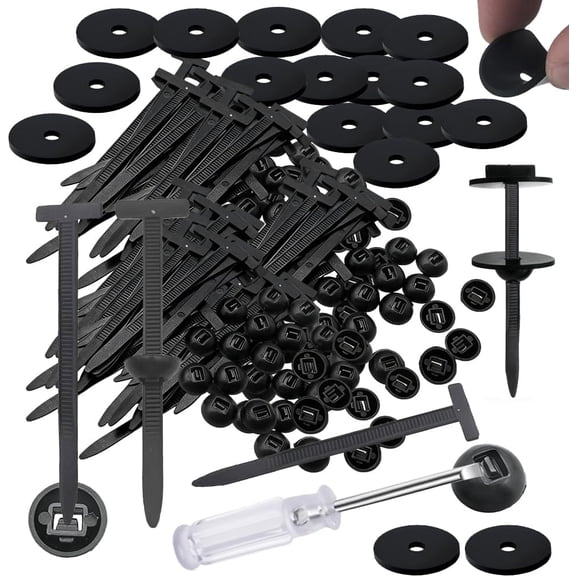 170PCS Reusable Universal Nylon Cable Tie Buckle Zip Tie For Car Fixbind Clips,Adjustable Zip Lock Pro Rivet Grip Auto Cable Tie Buckle,Push Pin Button Snap-Fit Bumper Retainer Fender (20Pcs Washers)