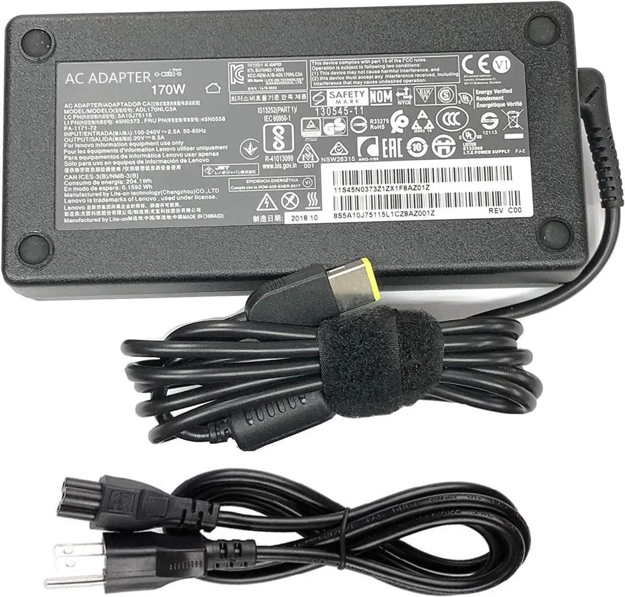 170W AC Adapter Laptop Charger for Lenovo ThinkPad x1 P50 P51 P52 P53 P70 P71 P73 W540 W541 T540P P15 P17 P15v P15 g T15g T15p P1 4X20E50574 PA-1171-71 ADL170NLC3A Power Adapter Supply Cord