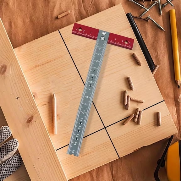 170mm Aluminum Alloy T Square Ruler Precision Metric Drafting Tool for Architects, Designers & Students