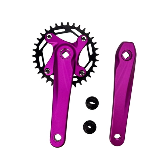 170mm Bike Crankset, 34T Single Chainring Aluminum Alloy Lightweight Mountain Bike Crank Arm Set, Replacement Cycling Parts Compatible with 8/9/10/11/12 Speed MTB