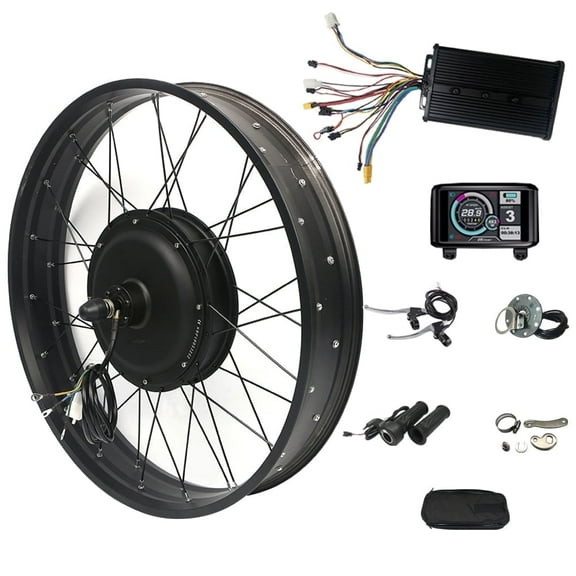 170mm Dropout 20*4.0inch 72V 2000WFatTireEbikeKitwith 45A Dual Hall Controller and UKC1 Display