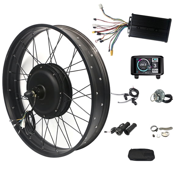 170mm Dropout 20*4.0inch 72V 2000W Fat Tire Ebike Kit with 45A Dual Hall Controller and UKC1 Display