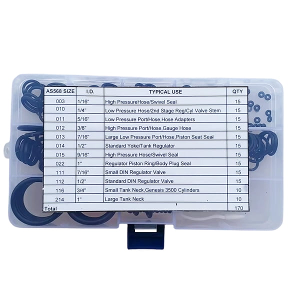 170pack Dives O Rings Hardness Plastic Rubber Sealing Rings For Pool Equipment And Dives Gear Maintenance