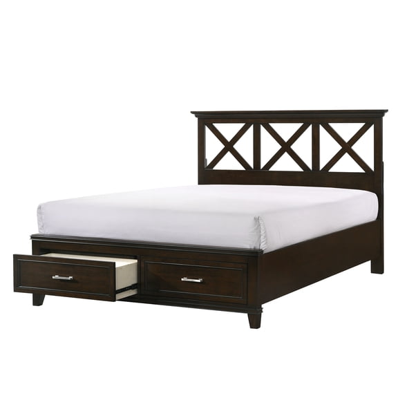 171.7 Lb Queen X Storage Bed With Designed Headboard Poplar And Rubberwood In Hue