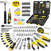Cshidworld 171 Piece Household Tool Kit/Mechanics Tool Set, Socket Wrench Auto Repair Tool Combination Package 1/4 Ratchet Wrench, Hand Mechanics Tools Kit Socket Set with Toolbox Storage Case