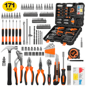 171 Piece Socket Wrench Auto Repair Tool Combination Package 1/4" Ratchet Wrench, Household Tool Set General Mechanic Tool Kit and Socket Set, Mixed Tool Set Hand Tool Kit with Toolbox Storage Case