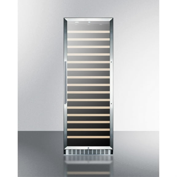171 bottle single-zone wine cellar with glass door, digital thermostat, and black cabinet