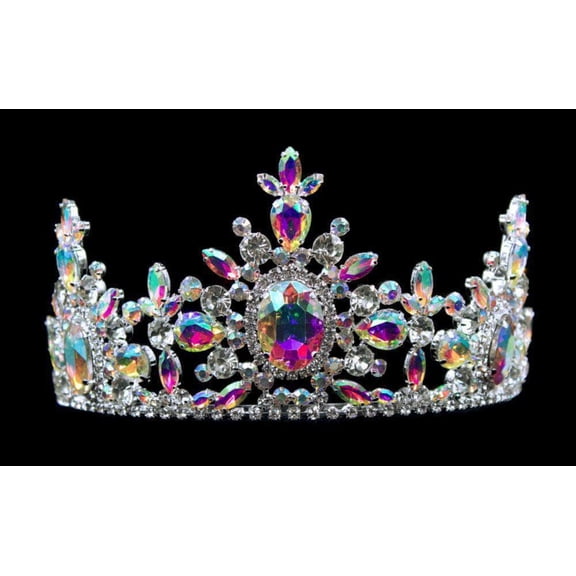 #17134abs AB Snowflake Tiara with Combs 3.5"