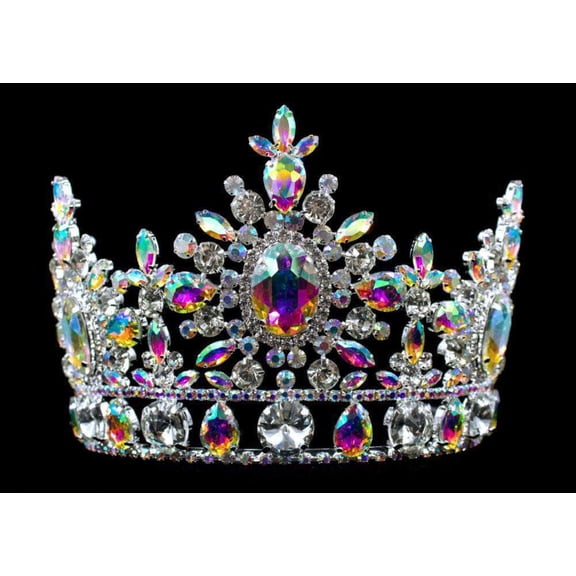 #17135abs AB Snowflake Tiara with Combs 4.5"