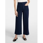 Time and Tru Women's Ponte Knit Patch Pocket Pants, 28" Inseam, Sizes 0-20