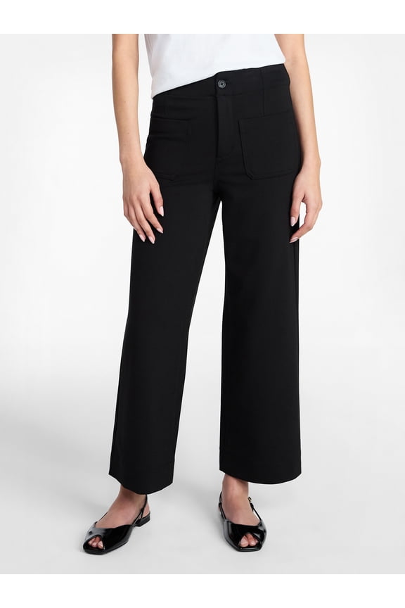 Women's Ponte Knit Patch Pocket Pants, 28" Inseam, Sizes 0-20